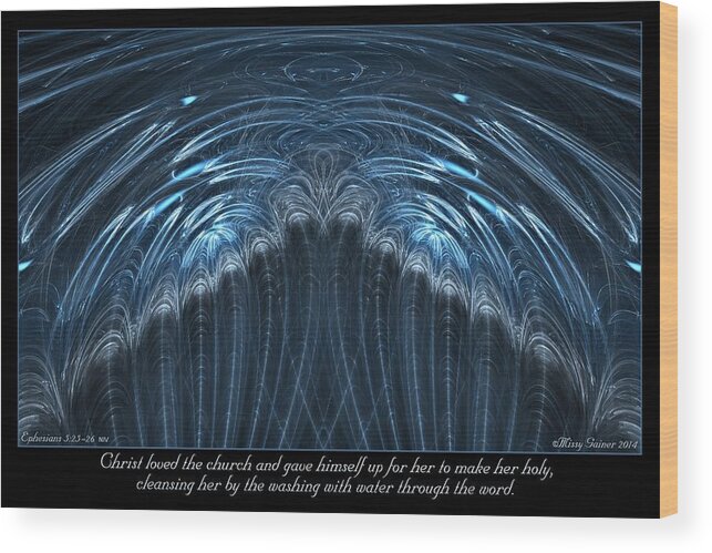 Fractal Wood Print featuring the digital art Water by Missy Gainer