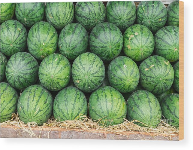 Freshness Wood Print featuring the photograph Watermelon by Tosporn Preede