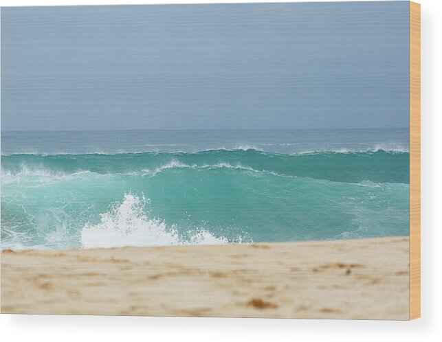 Scenics Wood Print featuring the photograph Wave Action by Laszlo Podor