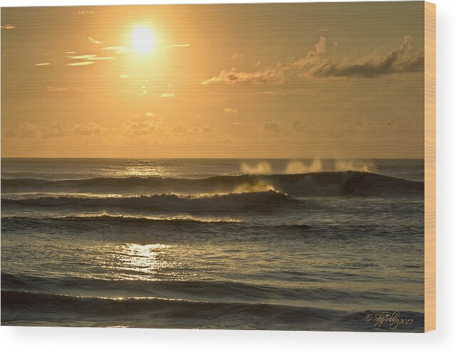 Ocean Wood Print featuring the photograph Waves of Life by Skip Tribby
