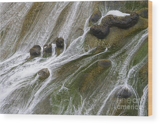 Pattern In Nature Wood Print featuring the photograph Wave Over Sandstone Cliffs by John Shaw