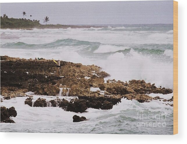 Ocean Art Wood Print featuring the photograph Waves Pounding Costa Maya, Mexico by Marcus Dagan