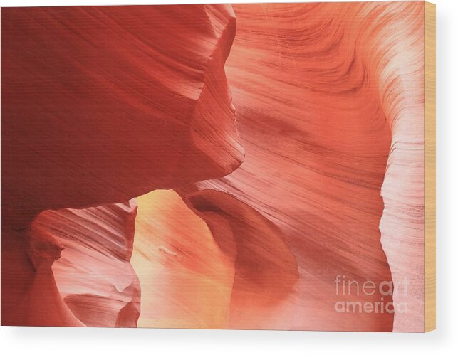 Arizona Slot Canyon Wood Print featuring the photograph Waves Faces And Light by Adam Jewell
