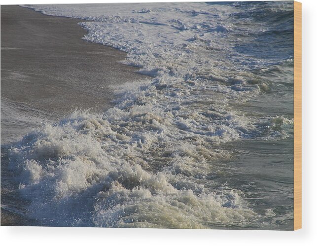 Obx Wood Print featuring the photograph Waves Off Avon Pier by Cathy Lindsey