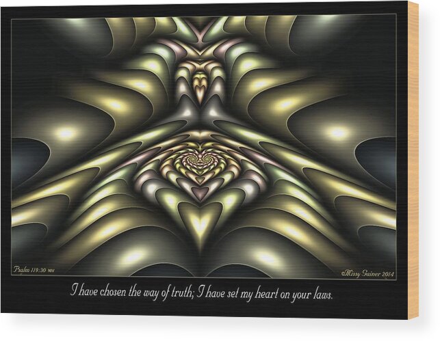 Fractal Wood Print featuring the digital art Way of Truth by Missy Gainer
