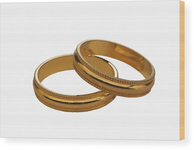 Concepts & Topics Wood Print featuring the photograph Wedding bands by Comstock
