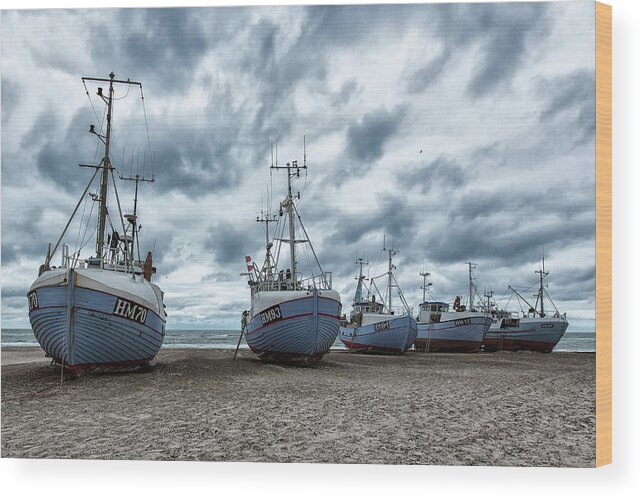 Fishing Wood Print featuring the photograph West Coast Fishing Boats. by Leif L??ndal