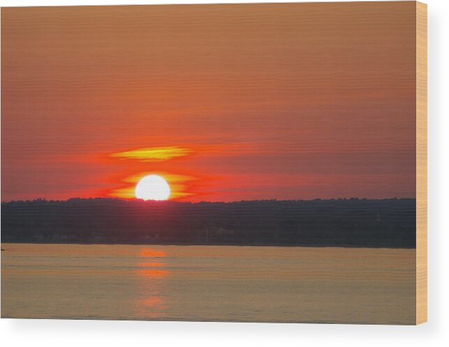 Sun Wood Print featuring the photograph Westbrook Summer Sunset by Marjorie Tietjen
