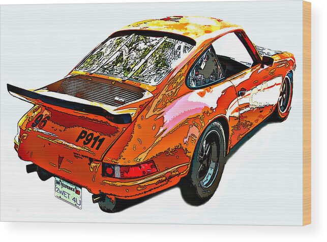 Wet Paint Porsche Sp911 Wood Print featuring the photograph Wet Paint Porsche SP911 by Samuel Sheats