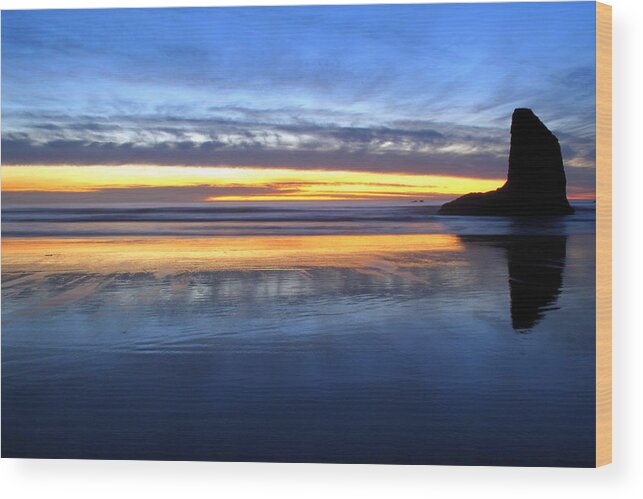 Whale Fin Wood Print featuring the photograph Whale Fin Rock by Suzy Piatt