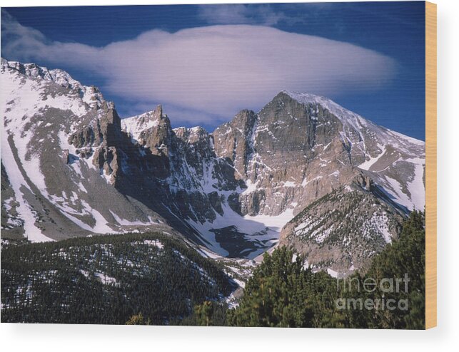 Great Basin National Park Wood Print featuring the photograph Wheeler Peak by Mark Newman