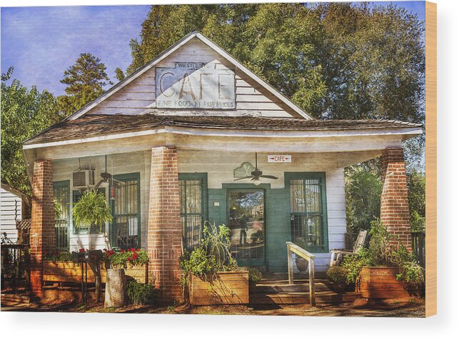 Whistle Stop Cafe Wood Print featuring the photograph Whistle Stop Cafe by Mark Andrew Thomas