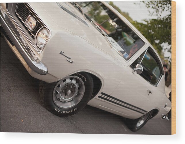 Plymouth Barracuda Wood Print featuring the photograph White 1969 Plymouth Barracuda by Sshaw75