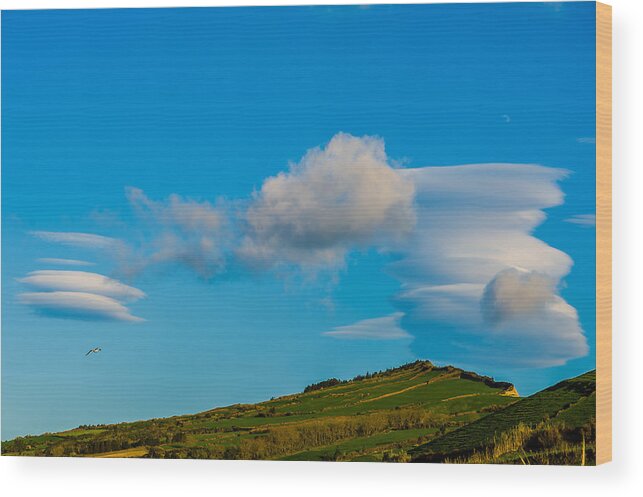 Above Wood Print featuring the photograph White Clouds Form Tornado by Joseph Amaral