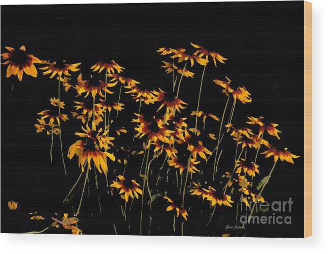 Wild Flowers Wood Print featuring the photograph Wild flower abstract by Yumi Johnson