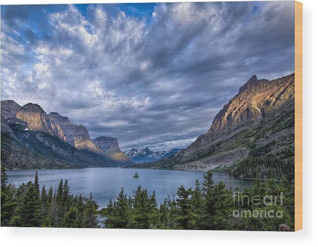  Glacier Wood Print featuring the photograph Wild Goose Island Glacier Park by Timothy Hacker