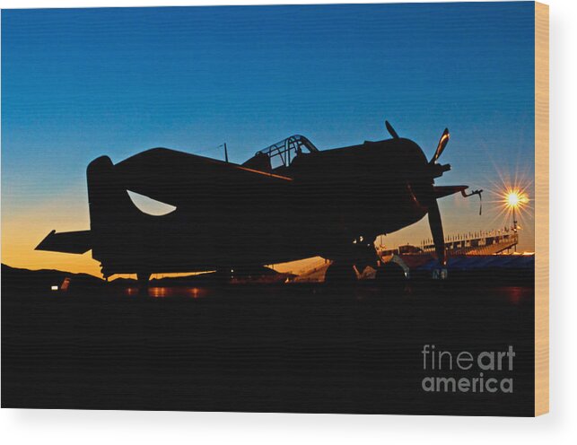 Airplane Art Wood Print featuring the photograph Wildcat Profile FM-2 by Steve Rowland