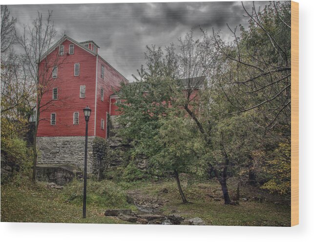 Buildings Wood Print featuring the photograph Williamsville Water Mill 7D08149hdr by Guy Whiteley