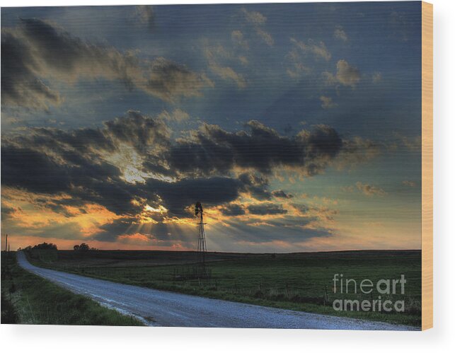 Windmill Wood Print featuring the photograph Windmill Road by Thomas Danilovich