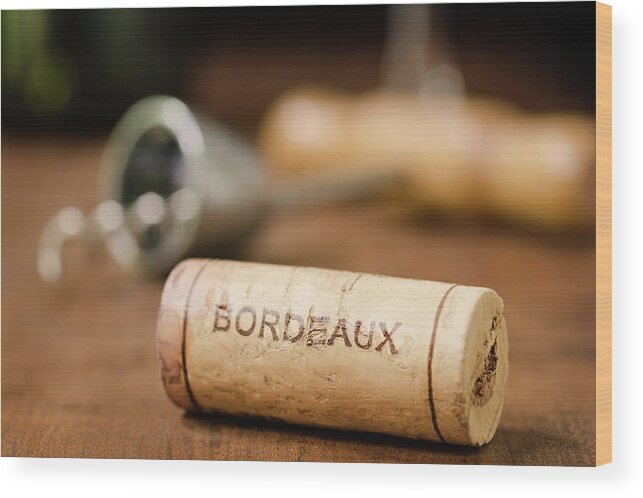 Corkscrew Wood Print featuring the photograph Wine Cork From Bordeaux France by 1morecreative