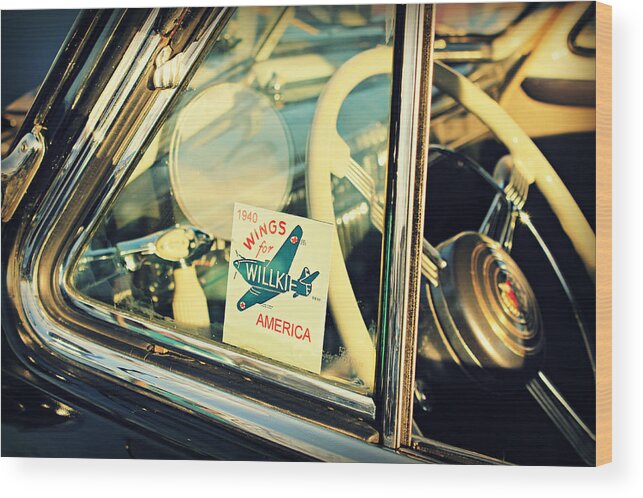 Cadillac Wood Print featuring the photograph Wings For Willkie by Steve Natale