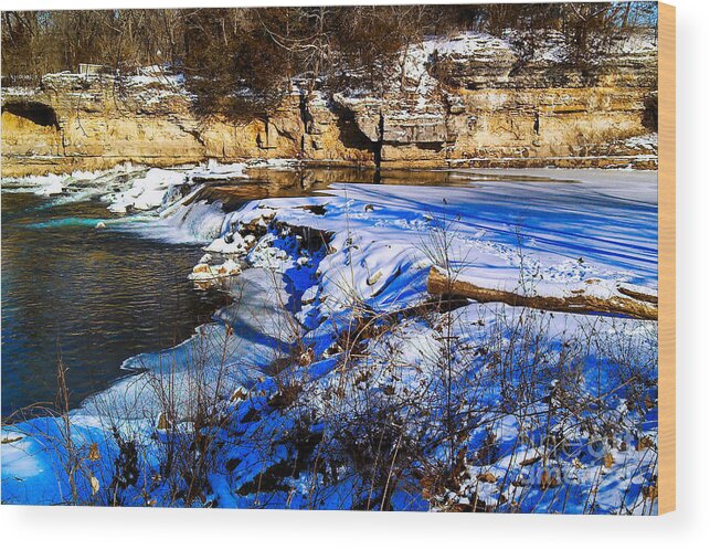 Winter Landscape Wood Print featuring the photograph Winter Blues by Peggy Franz