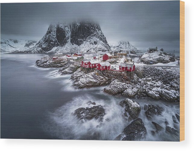 Winter Wood Print featuring the photograph Winter Lofoten Islands by Andy Chan