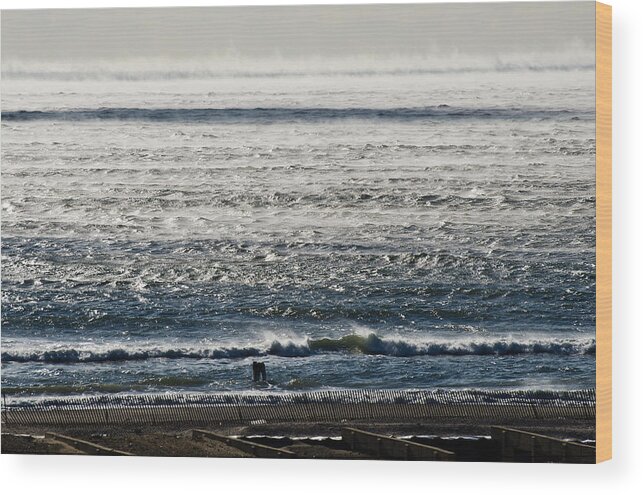 Seascape Wood Print featuring the photograph Winter Ocean Rockaway Beach by Maureen E Ritter