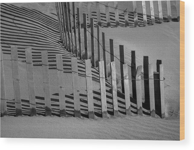Winter Wood Print featuring the photograph Winter Snowfence 1 by Steve Gravano