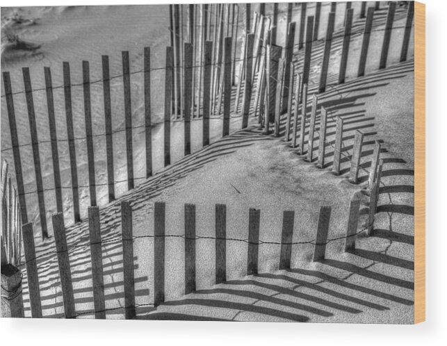 Winter Wood Print featuring the photograph Winter Snowfence 2 by Steve Gravano