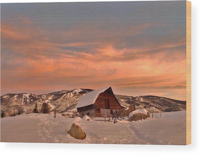 Steamboat Springs Wood Print featuring the photograph Winter Sundown by Matt Helm