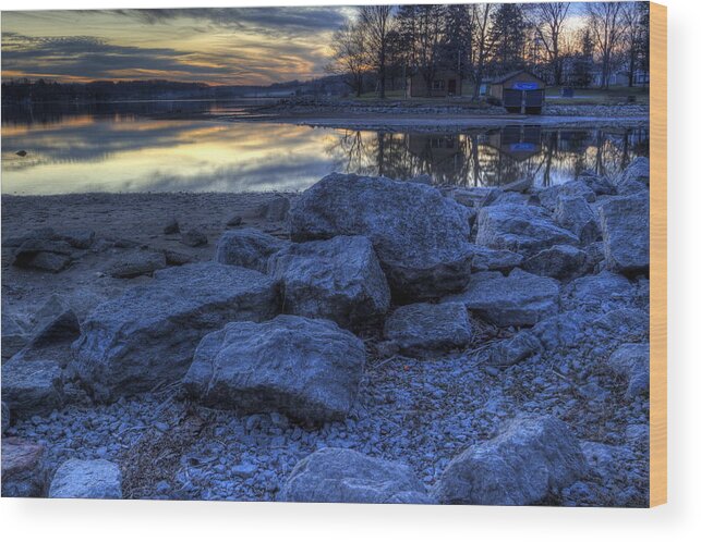 Winter Wood Print featuring the photograph Winter Sunset by David Dufresne