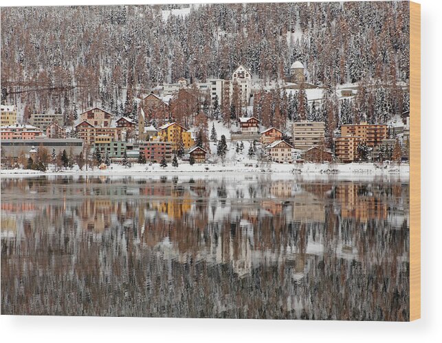 Holiday Wood Print featuring the photograph Winter View Of Saint Moritz by Massimo Pizzotti