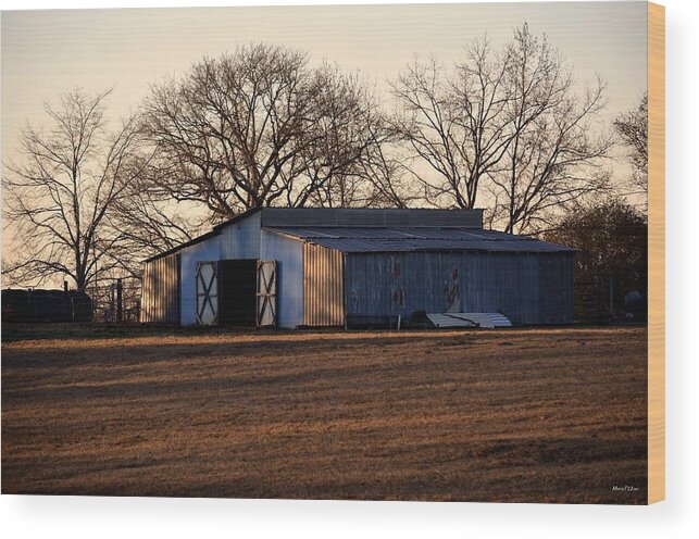 Winter's Cow Barn Wood Print featuring the photograph Winter's Cow Barn by Maria Urso
