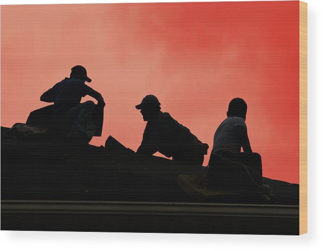 Roofers Wood Print featuring the photograph With all Your Heart by Carol Erikson