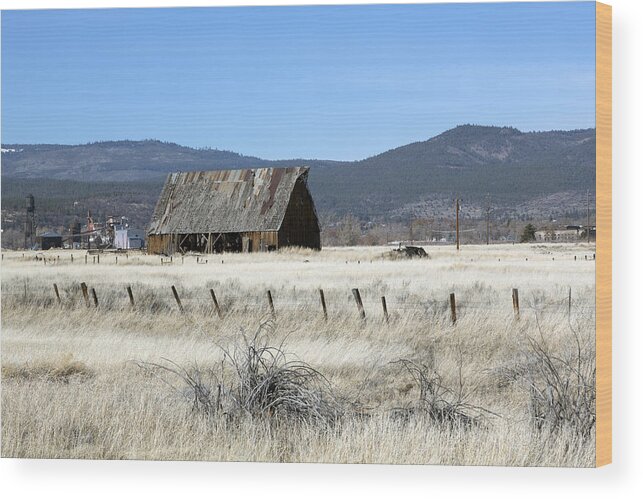 Susanville Wood Print featuring the photograph Wooden Barn near Susanville by Carol M Highsmith