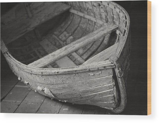 Boat Wood Print featuring the photograph Wooden Boat Fading Away by Mary Lee Dereske