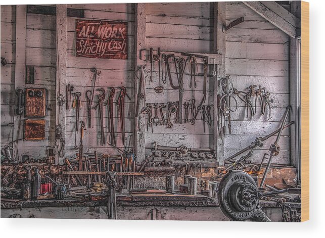 Iowa Wood Print featuring the photograph Workbench by Ray Congrove