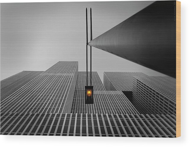 Architecture Wood Print featuring the photograph Yellow Light by Wim Schuurmans