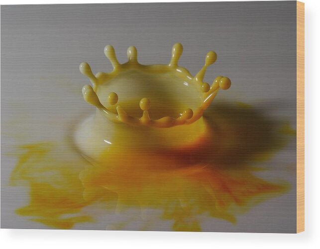 Milk Drop Wood Print featuring the photograph Yellow by Mike Farslow