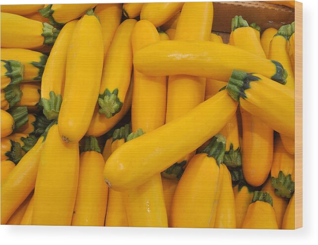 Food Photography Wood Print featuring the photograph Yellow Summer Squash by Diane Lent