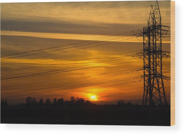 Sunset Wood Print featuring the photograph Yellow Sunset by Rima Biswas