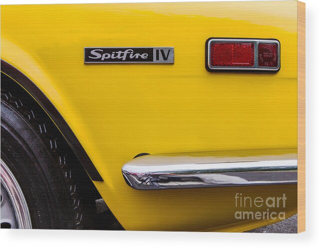 Spitfire Wood Print featuring the photograph Yellow Triumph Spitfire by Jerry Fornarotto