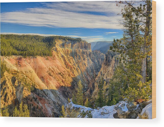 Yellowstone Wood Print featuring the photograph Yellowstone Grand Canyon East View by Greg Norrell