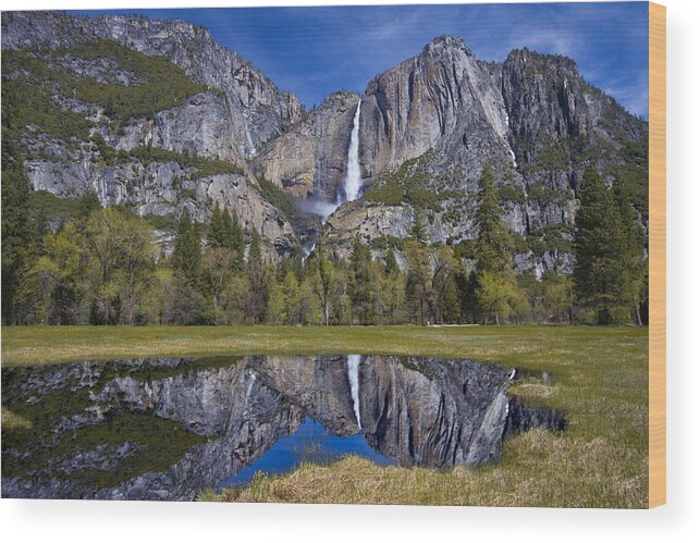 Yosemite Falls Wood Print featuring the photograph Yosemite Falls X 2 by Alan Kepler