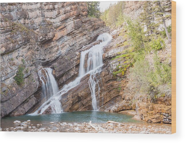 Cameron Falls Wood Print featuring the photograph Zigzag Waterfall by John M Bailey