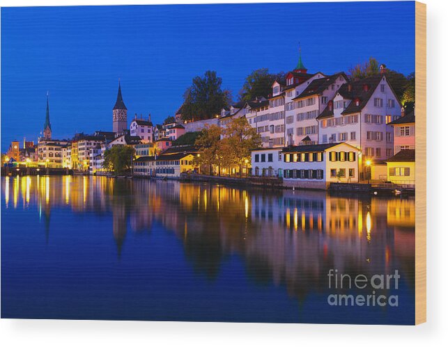 Zurich Wood Print featuring the photograph Zurich 03 by Tom Uhlenberg