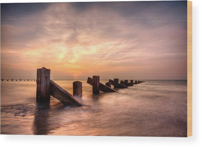 Beach Wood Print featuring the photograph Abermaw Sunset by B Cash