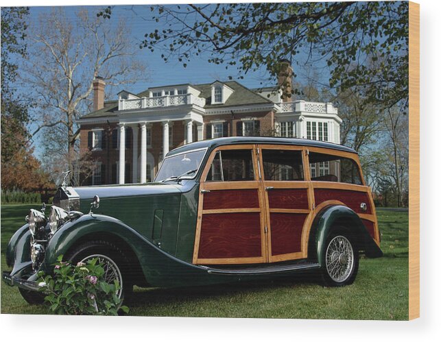 1937 Wood Print featuring the photograph 1937 Rolls Royce Chassis Shooting Brake by Tim McCullough