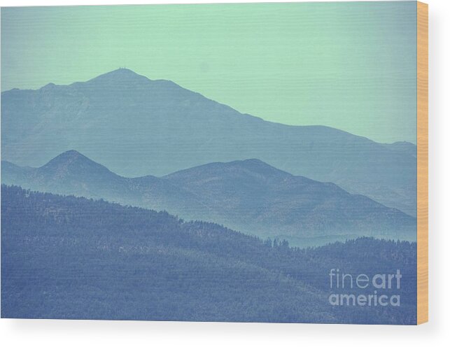 Blue Landscape Wood Print featuring the photograph Blue on Blue #1 by Julie Lueders 